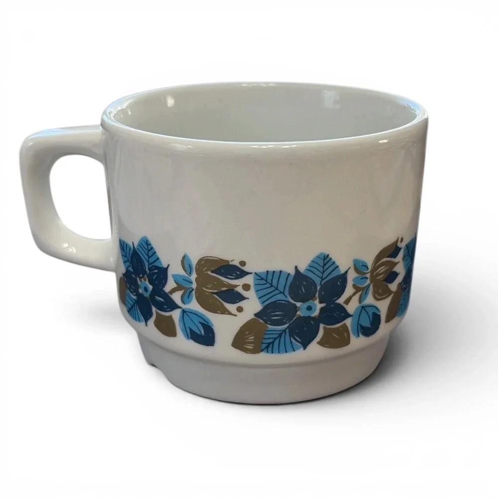 Vintage Figgjo‎ Flint Turi Gramstad Oliver Teacup Saucer Set Norway Blue Floral